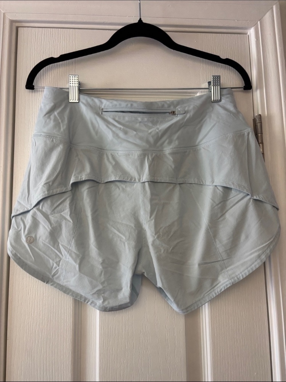 lululemon athletica Light Blue Athletic Shorts with Skirt Overlay